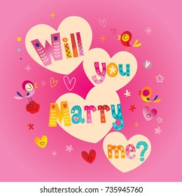 Will you Marry me typography lettering text wedding design