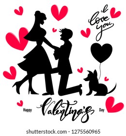 Will you marry me vector , Happy Valentine's Day 
