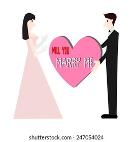 Will you marry me vector