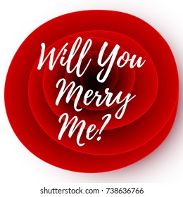 Will you marry me vector card on a bright floral background.