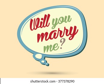 Will you marry me? text in balloons graphic vector.
