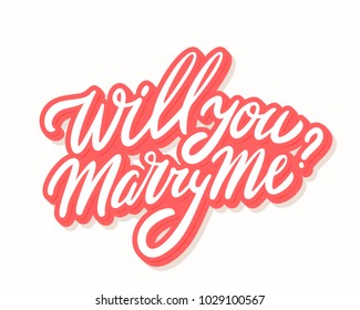 Will you marry me? Vector lettering.