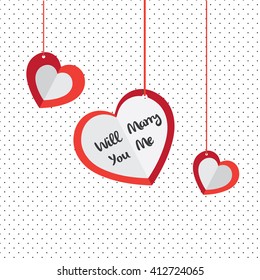Will Your Marry Me, Flat Design Illustration Marry Me