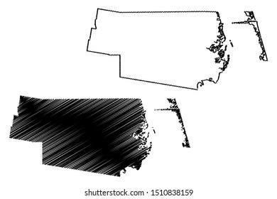 Willacy County, Texas (Counties in Texas, United States of America,USA, U.S., US) map vector illustration, scribble sketch Willacy map