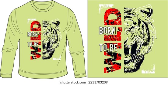 
willd tiger face t shirt graphic design vector illustration \
