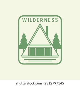 Willderness, badge design wilderness, cabin , badge design cabin, cabin badge design, illustration cabin