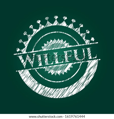 Willful chalk emblem. Vector Illustration. Detailed.