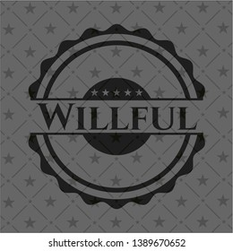 Willful dark emblem. Vector Illustration. Detailed.