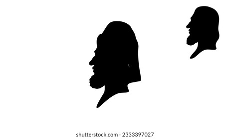 William Caxton silhouette, high quality vector