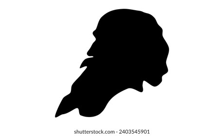 William Cullen Bryant, black isolated silhouette