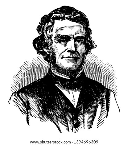 William Dennison 1815 to 1882 he was a Whig and republican politician from Ohio and the 24th governor of Ohio vintage line drawing or engraving illustration