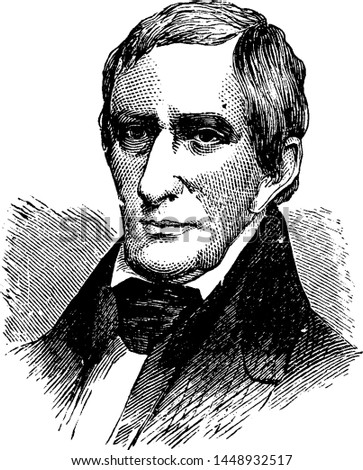 William Henry Harrison, vintage illustration