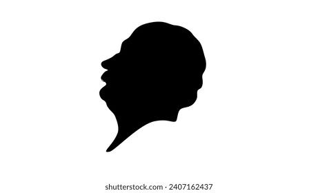 William I., Deutscher Kaiser, schwarz, einzelne Silhouette