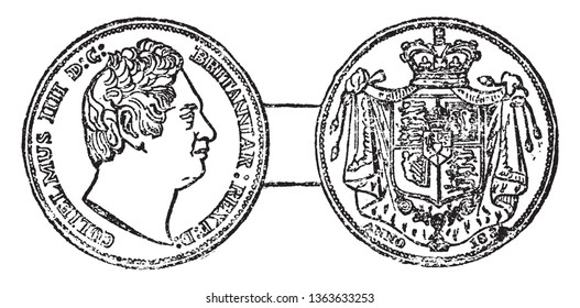 William IV Was King Of The United Kingdom And King Of Hanover From 26 June 1830 Until His Death, Vintage Line Drawing Or Engraving Illustration.