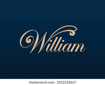 William Logo Design, Minimalistic William Signature Vector, Artistic William Name Signature