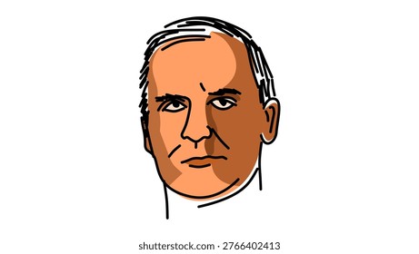 William McKinley portrait, flat vector illustration