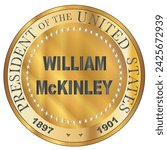William McKinley president of the United States of America round stamp