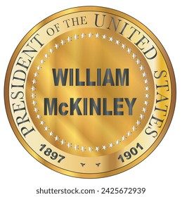 William McKinley president of the United States of America round stamp