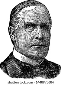 William McKinley, vintage engraved illustration