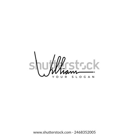 William name signature logo vector design