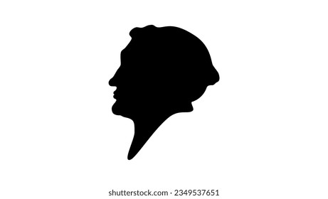 William of Ockham silhouette, high quality vector