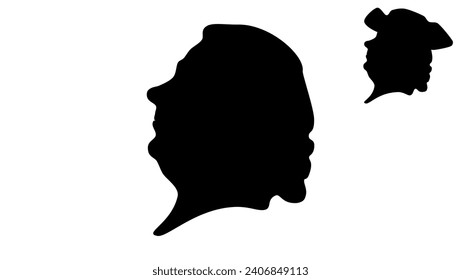 william penn, black isolated silhouette