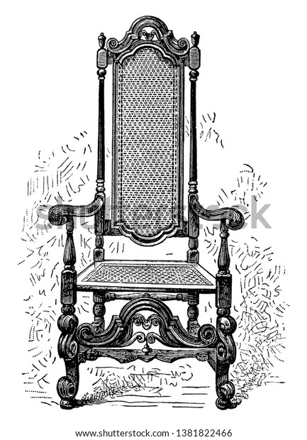 William Penns Chair Has Long Back Stock Vector Royalty Free