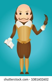 William Shakespeare - Cartoon illustration