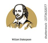 William Shakespeare was an English poet and playwright, often considered the greatest English-language writer and one of the best playwrights in the world. Vector illustration drawn by hand.