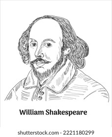 'william shakespeare' hand drawing vector illustration 