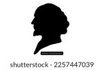 William Shakespeare silhouette, high quality vector