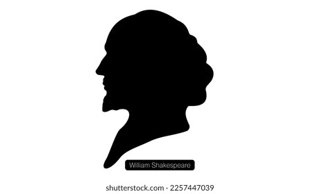 William Shakespeare silhouette, high quality vector