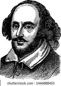 William Shakespeare, vintage engraved illustration