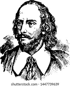 William Shakespeare, vintage engraved illustration