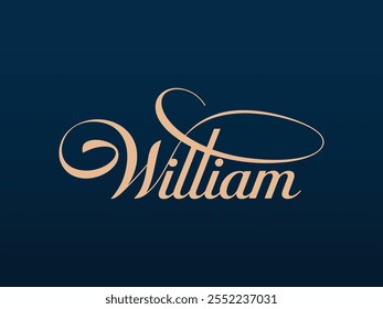 William Signature Logo, Stylish William Name Logo, Handwritten William Signature Logo, Modern William Logo Design