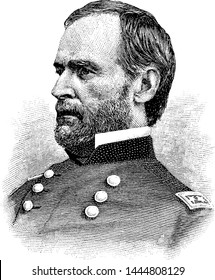 William T. Sherman, vintage illustration