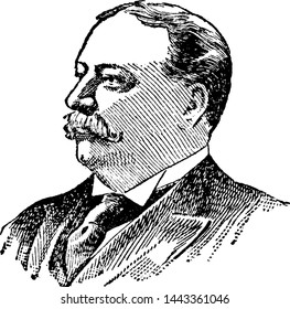 William Taft, vintage engraved illustration