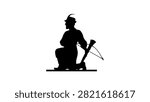 William Tell, black isolated vector silhouette