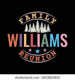 Williams Family Reunion vintage logo style graphic