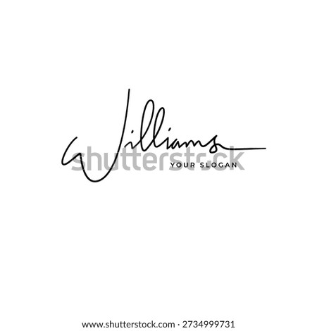 Williams name signature logo vector design
