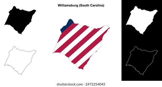 Williamsburg County (South Carolina) outline map set