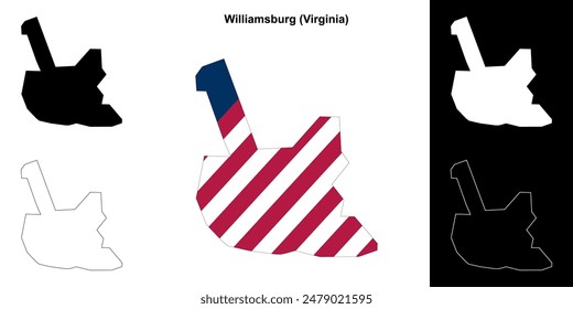 Williamsburg County (Virginia) outline map set