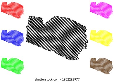 Williamson County, State of Tennessee (U.S. county, United States of America) map vector illustration, scribble sketch Williamson map