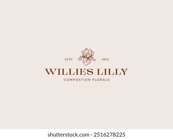 Willies Lilly Flower Logo Design