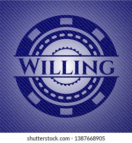 Willing with jean texture. Vector Illustration. Detailed.