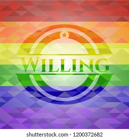 Willing lgbt colors emblem 