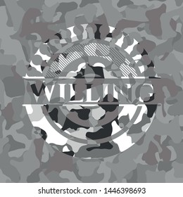 Willing on grey camouflage pattern
