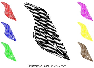 Willingdon Island (Republic of India, Indian Ocean) map vector illustration, scribble sketch Willingdon map