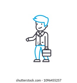 Willingness to cooperate linear icon concept. Willingness to cooperate line vector sign, symbol, illustration.