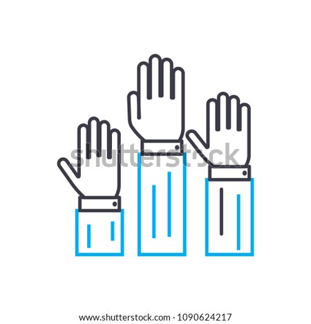Willingness to participate vector thin line stroke icon. Willingness to participate outline illustration, linear sign, symbol concept.
